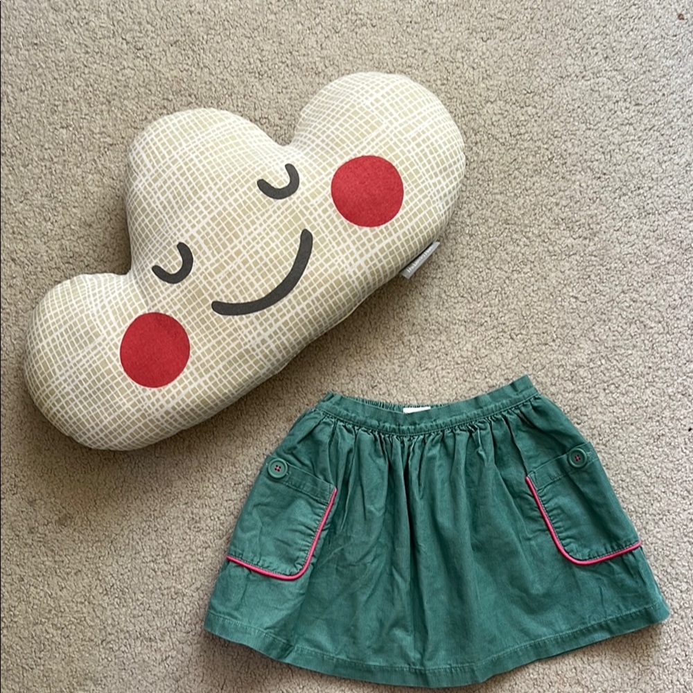 Mini Boden Corduroy Green Skirt with Elastic Waistband